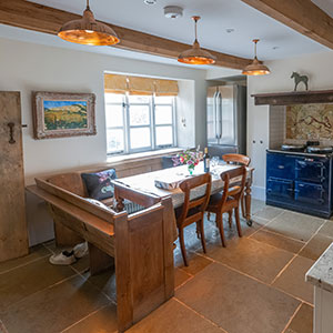  View the well equipped kitchen at Beili Glas Welsh holiday cottage close to Offa's Dyke Path - sleeps eight people
